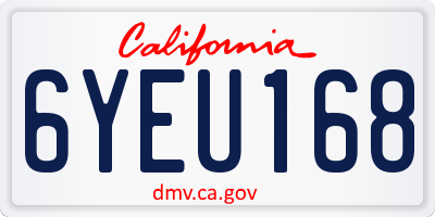 CA license plate 6YEU168