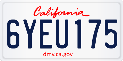 CA license plate 6YEU175