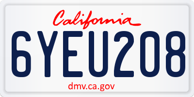 CA license plate 6YEU208