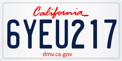 CA license plate 6YEU217