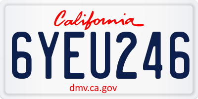 CA license plate 6YEU246