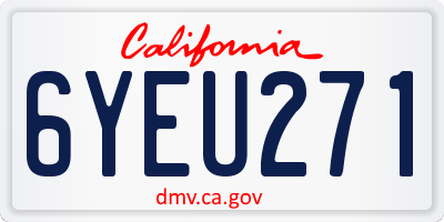 CA license plate 6YEU271