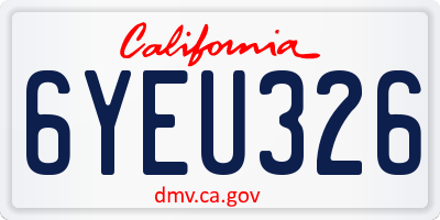 CA license plate 6YEU326