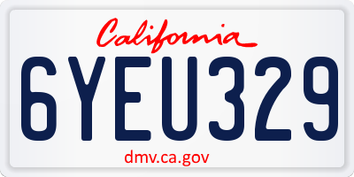 CA license plate 6YEU329