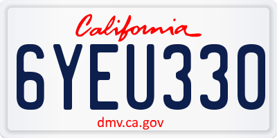 CA license plate 6YEU330