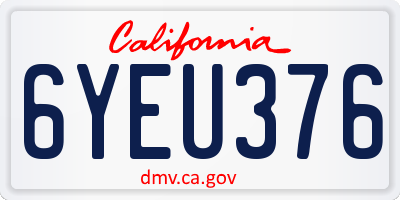 CA license plate 6YEU376