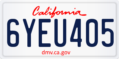 CA license plate 6YEU405