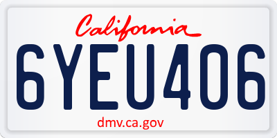 CA license plate 6YEU406