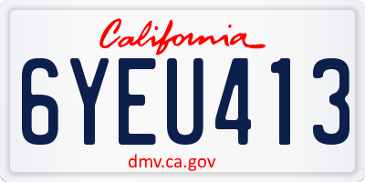 CA license plate 6YEU413