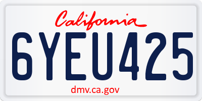 CA license plate 6YEU425