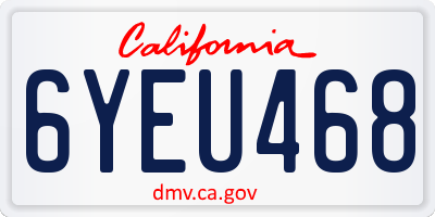 CA license plate 6YEU468