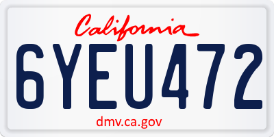 CA license plate 6YEU472