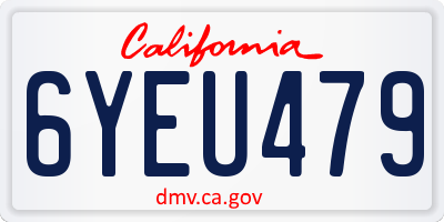 CA license plate 6YEU479