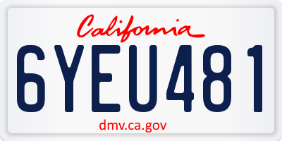 CA license plate 6YEU481