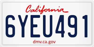 CA license plate 6YEU491