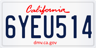 CA license plate 6YEU514