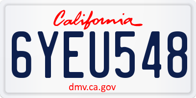 CA license plate 6YEU548