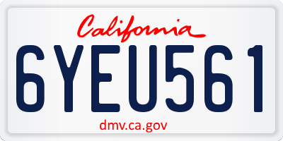CA license plate 6YEU561