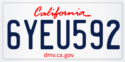 CA license plate 6YEU592