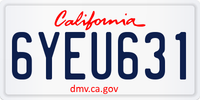 CA license plate 6YEU631