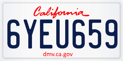 CA license plate 6YEU659