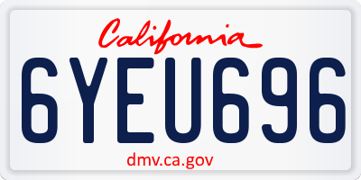 CA license plate 6YEU696