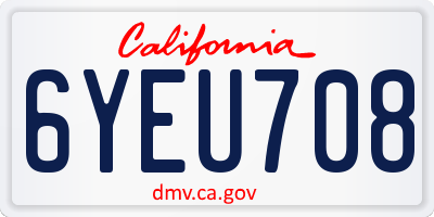 CA license plate 6YEU708