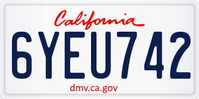 CA license plate 6YEU742