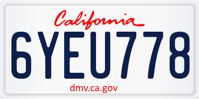 CA license plate 6YEU778