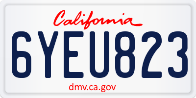 CA license plate 6YEU823