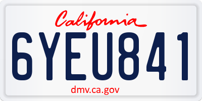 CA license plate 6YEU841