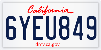 CA license plate 6YEU849