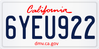 CA license plate 6YEU922