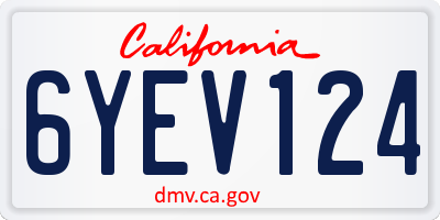 CA license plate 6YEV124