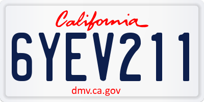 CA license plate 6YEV211