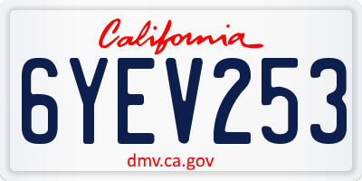 CA license plate 6YEV253