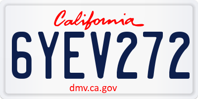 CA license plate 6YEV272