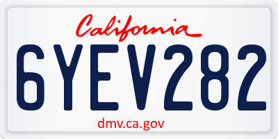 CA license plate 6YEV282