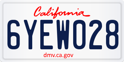 CA license plate 6YEW028