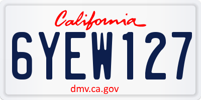 CA license plate 6YEW127