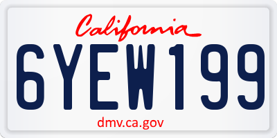 CA license plate 6YEW199
