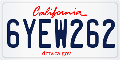 CA license plate 6YEW262