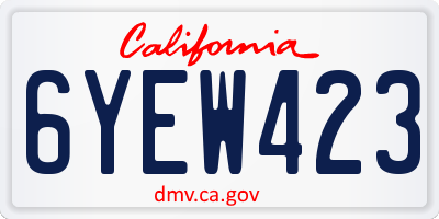 CA license plate 6YEW423