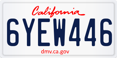 CA license plate 6YEW446