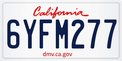 CA license plate 6YFM277