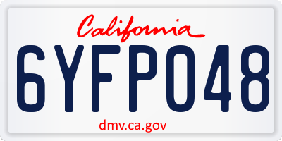CA license plate 6YFP048