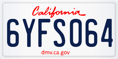 CA license plate 6YFS064