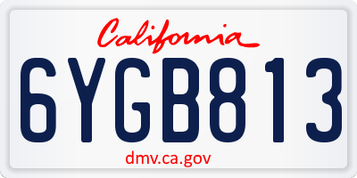 CA license plate 6YGB813