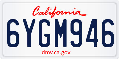 CA license plate 6YGM946