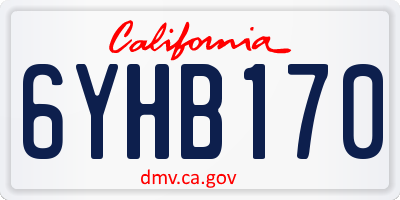 CA license plate 6YHB170